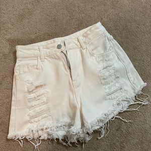 white denim shorts